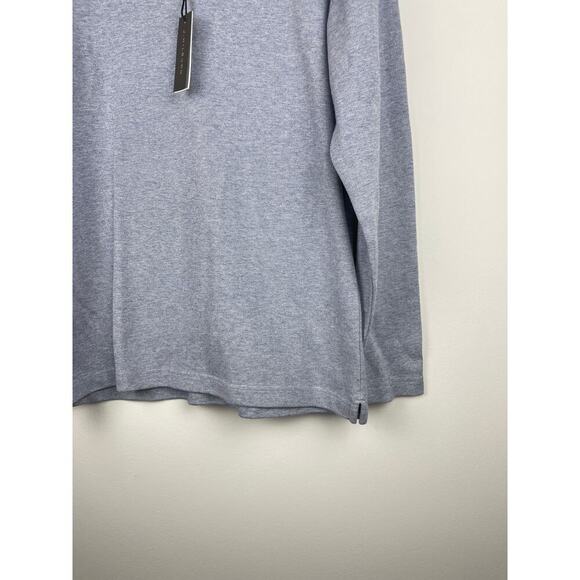 NWT J. Hilburn Men's Light Blue 100% Cotton Quarter Zip Pullover - Picture 2 of 8